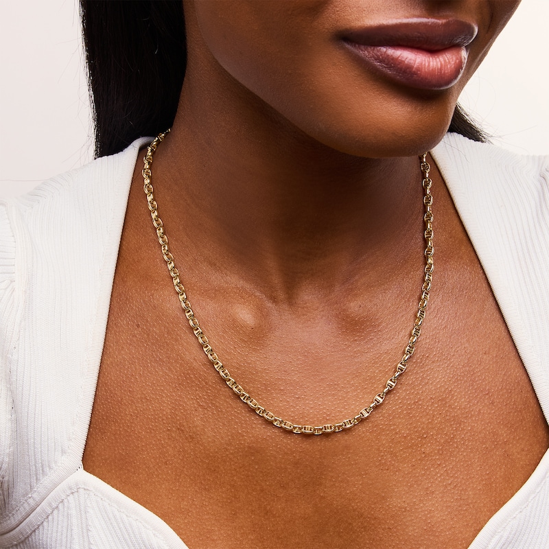 Main Image 2 of 4.5mm Round Mariner Chain Necklace in Hollow 10K Gold - 20”