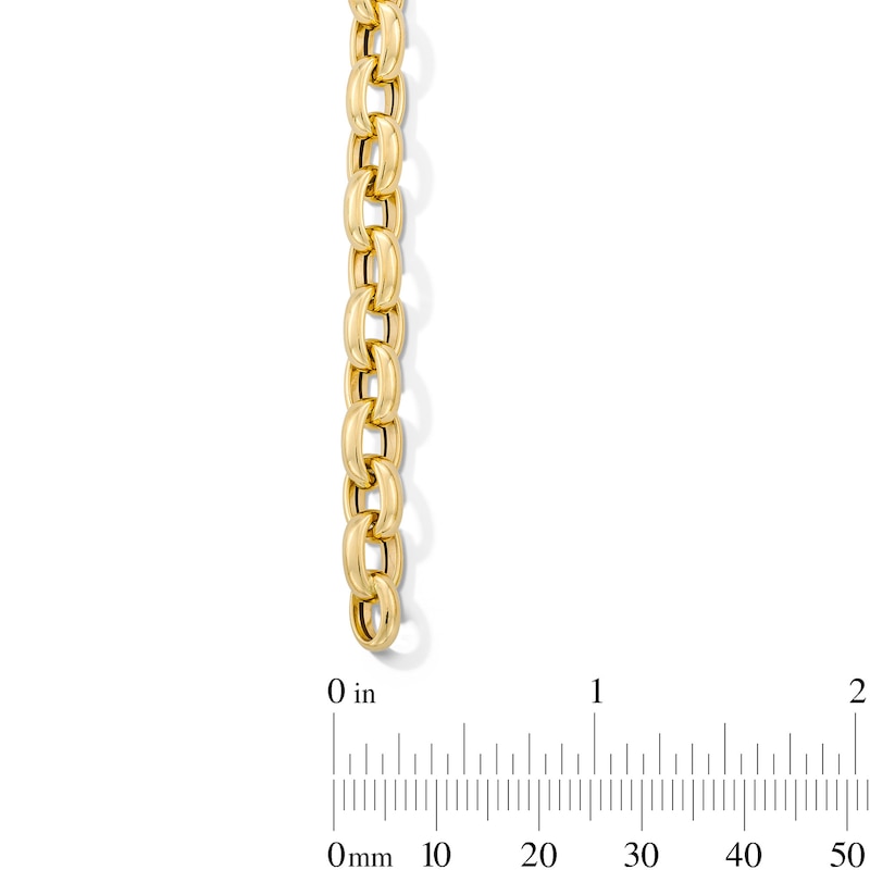 Main Image 3 of 6.3mm Oval Link Rolo Chain Bracelet in Hollow 18K Gold - 7.25"