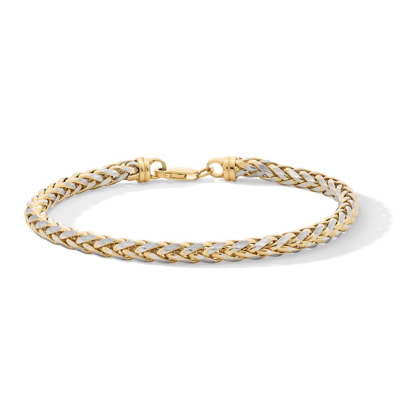 Main Image 1 of 5.5mm Diamond-Cut Palm Chain Bracelet in Hollow Two-Tone Gold - 8.5”