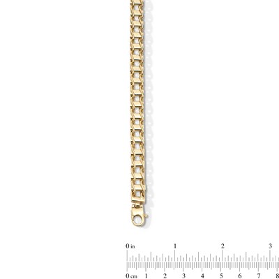 7.5mm Railroad Link Chain Bracelet in Hollow 10K Gold - 8.5”