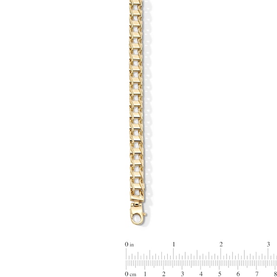 7.5mm Railroad Link Chain Bracelet in Hollow 10K Gold - 8.5”