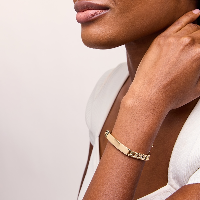 Main Image 2 of ID Plate Bracelet in Hollow 18K Gold - 8.5"