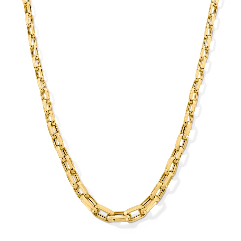 Main Image 1 of Graduated Oval Link Rolo Chain Necklace in Hollow 18K Gold - 18"
