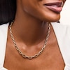 Thumbnail Image 2 of Graduated Oval Link Rolo Chain Necklace in Hollow 18K Gold - 18"