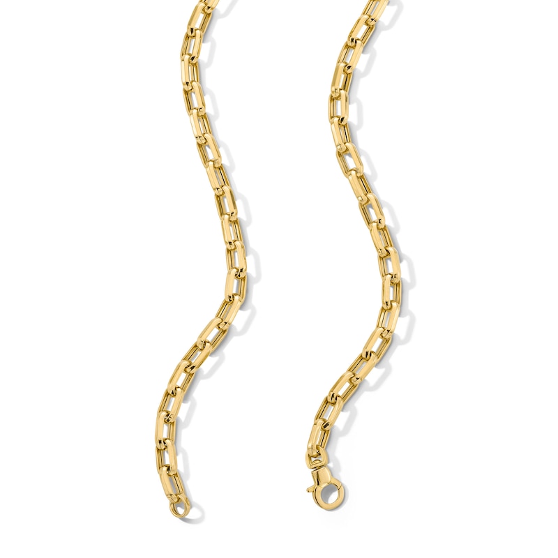 Main Image 3 of Graduated Oval Link Rolo Chain Necklace in Hollow 18K Gold - 18"