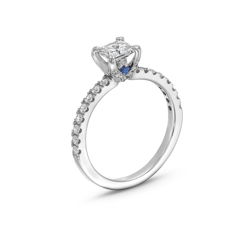 Main Image 3 of Vera Wang Love Collection 1.11 CT. T.W. Princess-Cut Certified Diamond Engagement Ring in 18K White Gold (F/SI2)