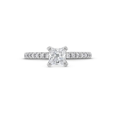 Vera Wang Love Collection 1.11 CT. T.W. Princess-Cut Certified Diamond Engagement Ring in 18K Gold (F/SI2