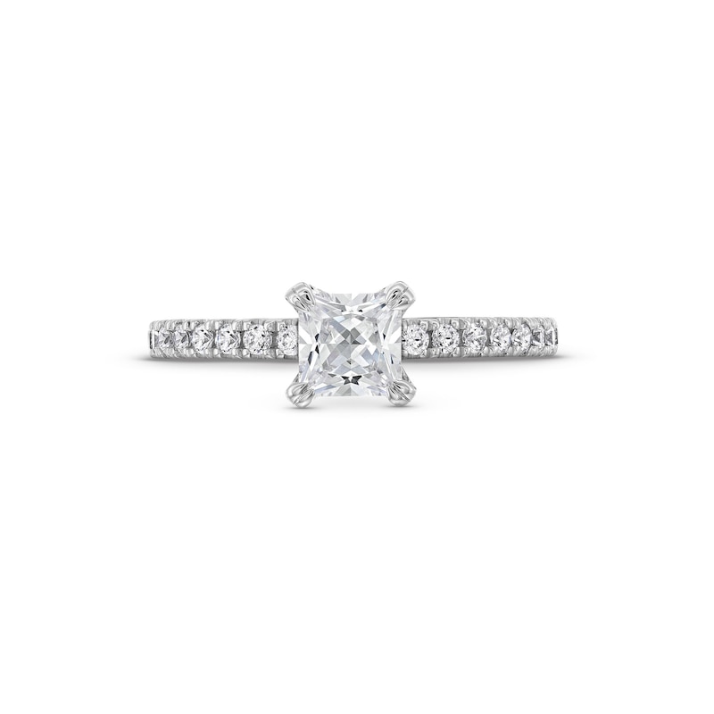 Main Image 4 of Vera Wang Love Collection 1.11 CT. T.W. Princess-Cut Certified Diamond Engagement Ring in 18K White Gold (F/SI2)