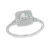 Thumbnail Image 1 of 0.25 CT. T.W. Princess-Cut Diamond Double Cushion Frame Split Shank Vintage-Style Engagement Ring in 10K White Gold