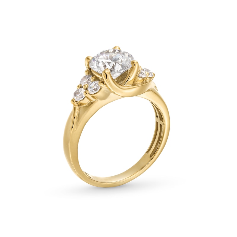 Main Image 3 of 2.50 CT. T.W. Certified Lab-Grown Diamond Tri-Sides Bypass Engagement Ring in 14K Gold (F/VS2)