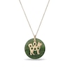 Thumbnail Image 1 of 20.0mm Jade Dog Chinese Zodiac Disc Pendant in 14K Gold