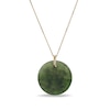 Thumbnail Image 3 of 20.0mm Jade Dog Chinese Zodiac Disc Pendant in 14K Gold