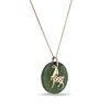 Thumbnail Image 2 of 20.0mm Jade Goat Chinese Zodiac Disc Pendant in 14K Gold