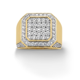 2.00 CT. T.W. Octagonal Certified Lab-Grown Multi-Diamond Frame Ring in 10K Gold (F/SI2)