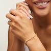 Thumbnail Image 2 of Sideways Oval Citrine Link Bracelet in Sterling Silver with 14K Gold Plate - 7.25"