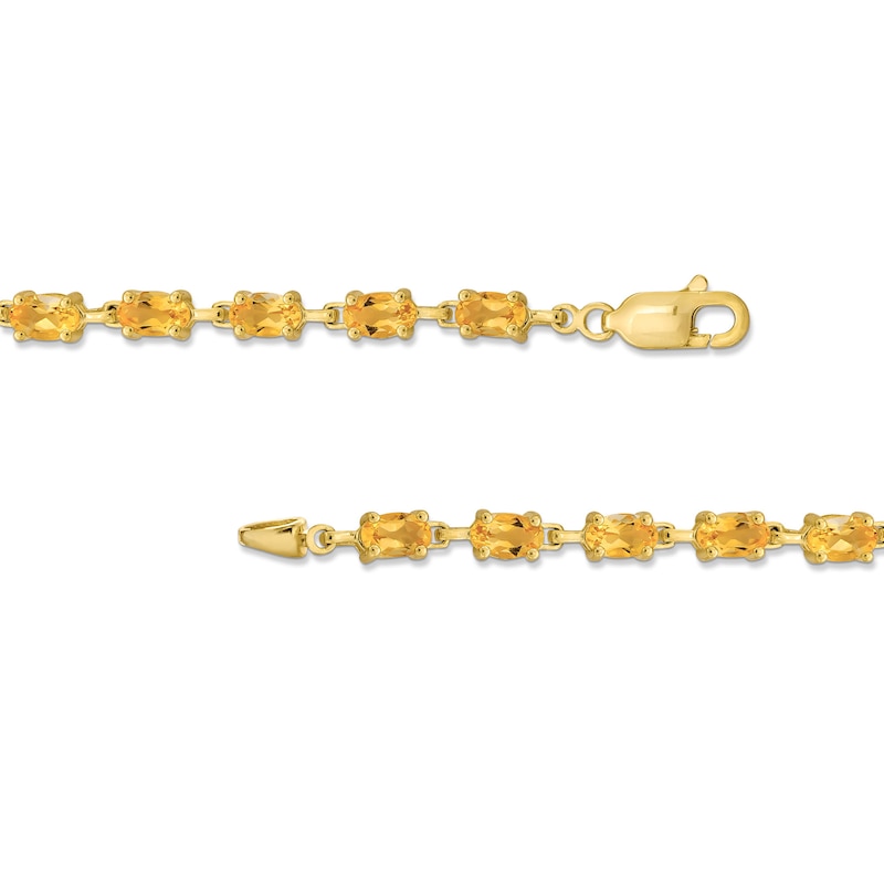 Main Image 3 of Sideways Oval Citrine Link Bracelet in Sterling Silver with 14K Gold Plate - 7.25"