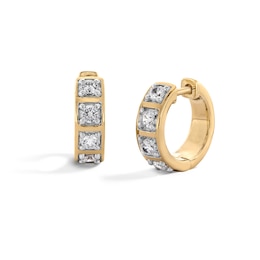 0.75 CT. T.W. Certified Lab-Grown Diamond Four Stone Hoop Earrings in 10K Gold (F/SI2)
