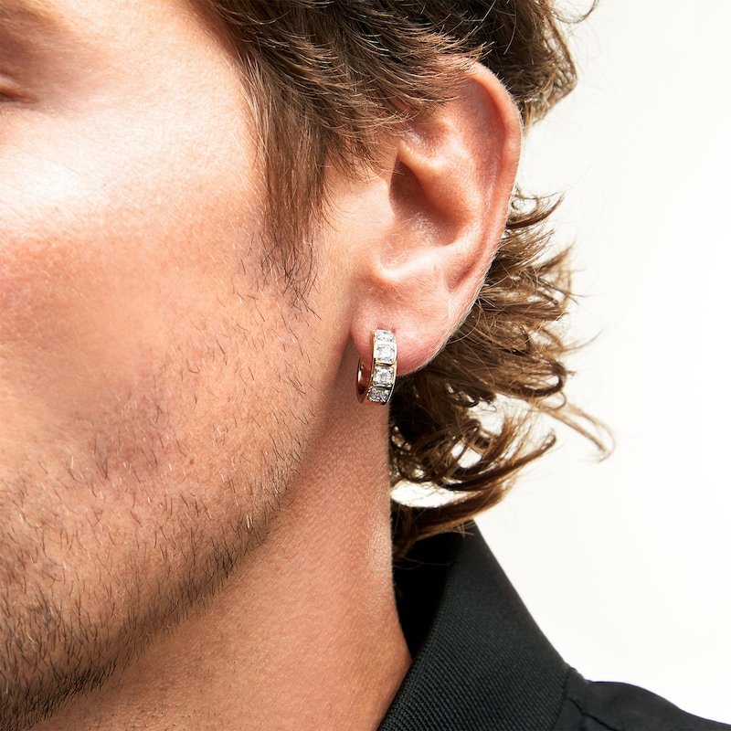 Main Image 2 of 0.75 CT. T.W. Certified Lab-Grown Diamond Four Stone Hoop Earrings in 10K Gold (F/SI2)