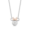 Thumbnail Image 1 of Disney Treasures Minnie Mouse 0.23 CT. Diamond Solitaire Necklace in Sterling Silver and 10K Rose Gold