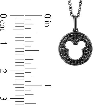 Disney Treasures Mickey Mouse 0.085 CT. T.W. Black Diamond Cutout Pendant in Sterling Silver with Black Rhodium Plate