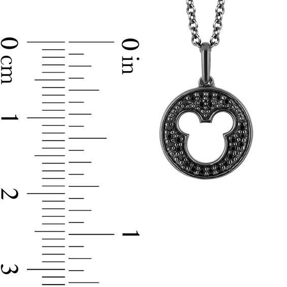 Disney Treasures Mickey Mouse 0.085 CT. T.W. Black Diamond Cutout Pendant in Sterling Silver with Black Rhodium Plate