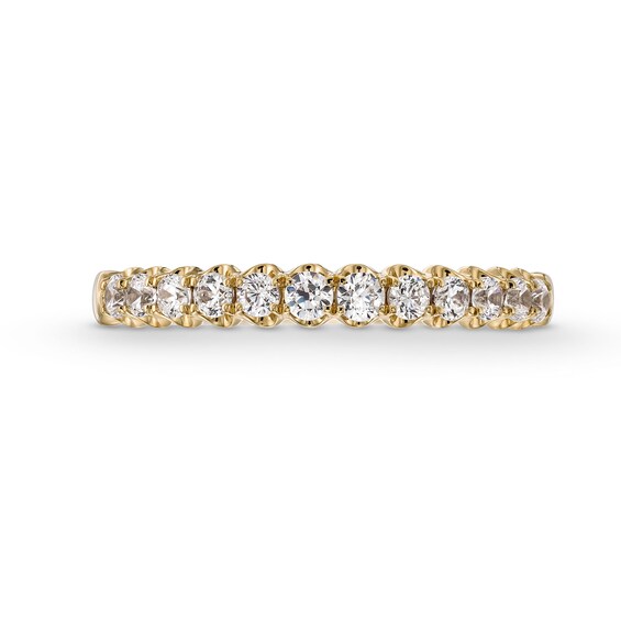CT. T.W. Diamond Twelve Stone Scallop Edge Anniversary Band in 10K Gold