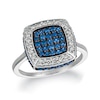 Thumbnail Image 1 of Le Vian® Blueberry Sapphire™ and 0.28 CT. T.W. Diamond Cushion-Shaped Frame Ring in 14K Vanilla Gold®