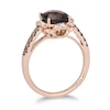 Thumbnail Image 3 of Le Vian® Oval Chocolate Quartz® and 0.40 CT. T.W. Diamond Scallop Frame Ring in 14K Strawberry Gold®