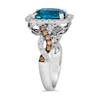 Thumbnail Image 2 of Le Vian® Cushion-Cut Deep Sea Blue Topaz™ and 0.83 CT. T.W. Diamond Frame Twist Shank Ring in 14K Vanilla Gold®