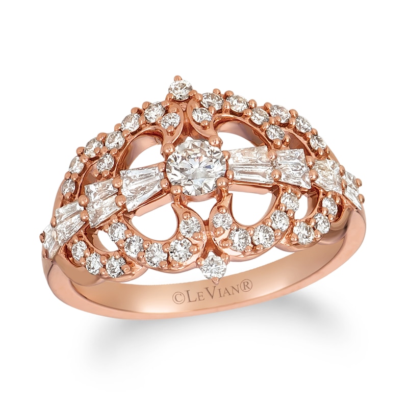 Main Image 1 of Le Vian® 0.93 CT. T.W. Nude Diamond™ Open Pattern Ring in 14K Strawberry Gold®