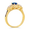Thumbnail Image 3 of Le Vian® Oval Blueberry Sapphire™ and 0.46 CT. T.W. Diamond Collar Frame Ring in 14K Honey Gold™