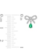 Thumbnail Image 3 of Pear-Shaped Lab-Created Emerald and White Lab-Created Sapphire Bow Drop Earrings in Sterling Silver