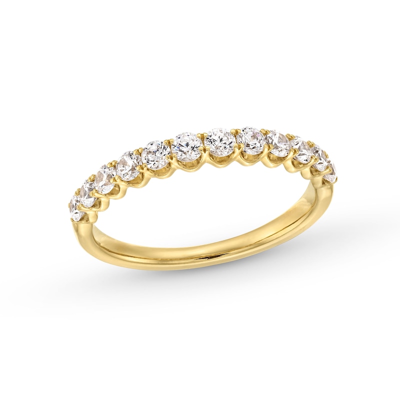 Main Image 1 of 0.60 CT. T.W. Diamond Twelve Stone Scallop Edge Anniversary Band in 10K Gold