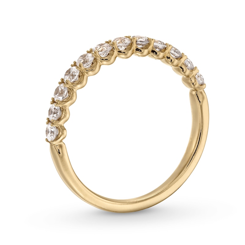 Main Image 3 of 0.60 CT. T.W. Diamond Twelve Stone Scallop Edge Anniversary Band in 10K Gold