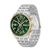 Thumbnail Image 2 of Men's Hugo Boss Skytraveller Two-Tone IP Chronograph Watch with Green Dial (Model: 1514195)