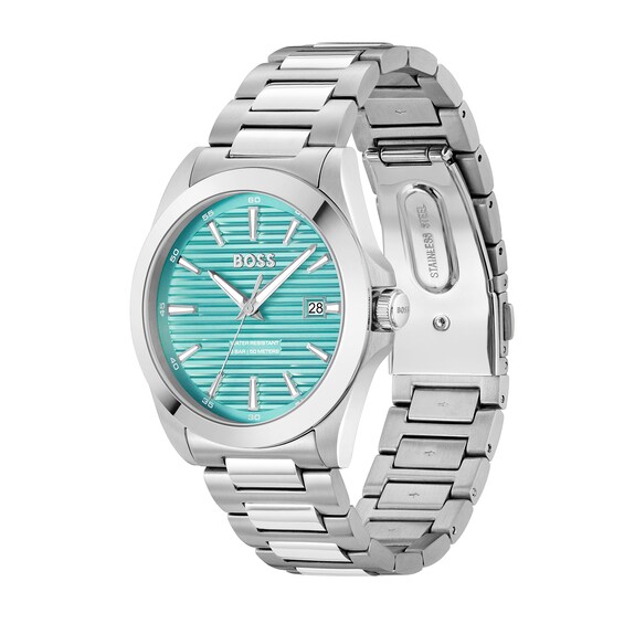 Men's Hugo Boss Strike Watch with Textured Teal Blue Dial (Model: 1514171)