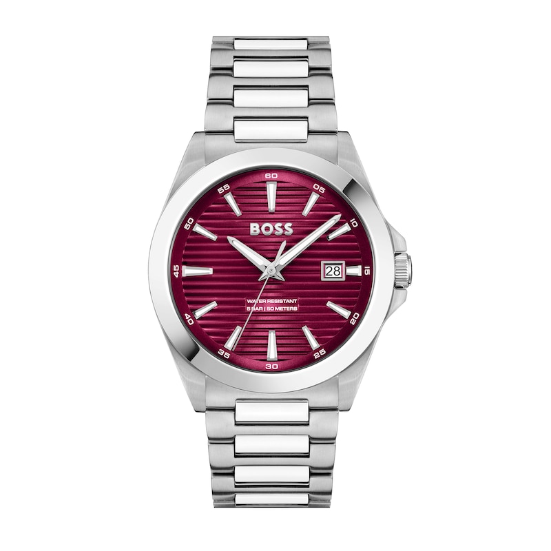 Men's Hugo Boss Strike Watch with Textured Red Dial (Model: 1514174)