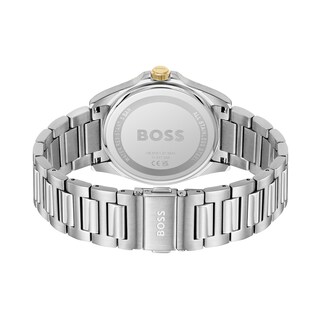 Men's Hugo Boss Strike Two-Tone IP Watch with Textured Green Dial (Model: 1514173)