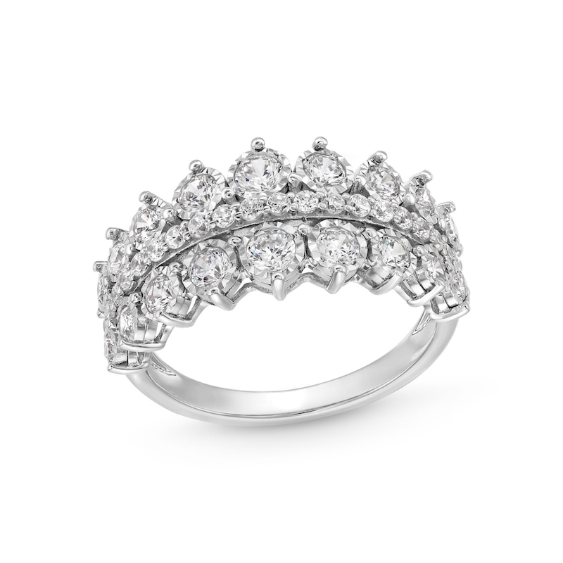 Main Image 1 of 1.00 CT. T.W. Diamond Graduated Triple Row Anniversary Band in 10K White Gold