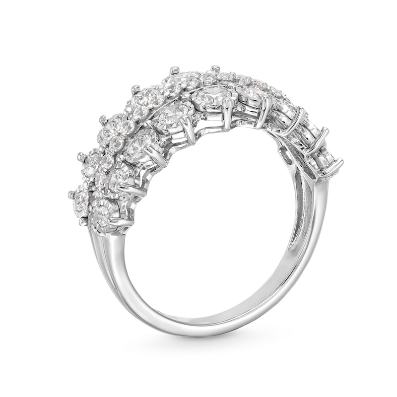 Main Image 3 of 1.00 CT. T.W. Diamond Graduated Triple Row Anniversary Band in 10K White Gold