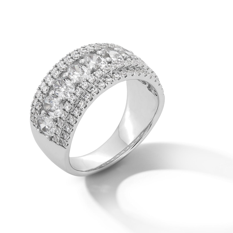 Main Image 3 of 2.00 CT. T.W. Oval and Round Certified Lab-Grown Diamond Multi-Row Anniversary Band in 14K White Gold (F/SI2)
