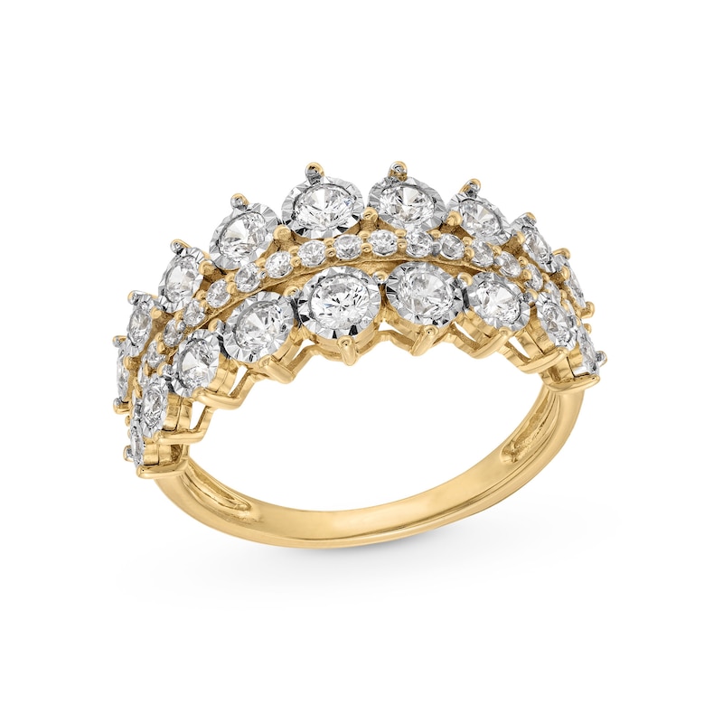 Main Image 1 of 1.00 CT. T.W. Diamond Graduated Triple Row Anniversary Band in 10K Gold