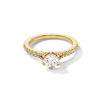 Vera Wang Love Collection 0.95 CT. T.W. Certified Diamond Split Shank Engagement Ring in 18K Gold (F/SI2)