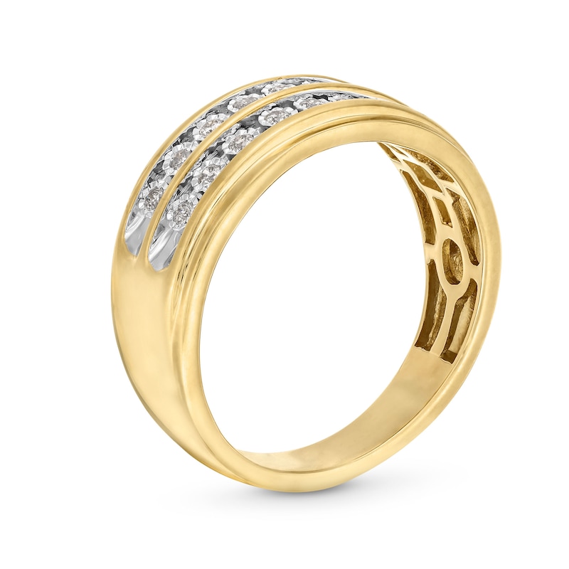 Main Image 3 of 0.20 CT. T.W. Diamond Miracle Double Row Anniversary Band in 10K Gold