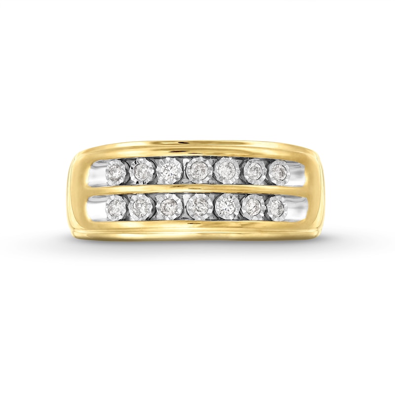 Main Image 4 of 0.20 CT. T.W. Diamond Miracle Double Row Anniversary Band in 10K Gold