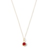 Thumbnail Image 1 of Child’s 4.0mm Red Cubic Zirconia Solitaire Beaded Frame Pendant in 14K Gold - 13"