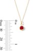 Thumbnail Image 2 of Child’s 4.0mm Red Cubic Zirconia Solitaire Beaded Frame Pendant in 14K Gold - 13"
