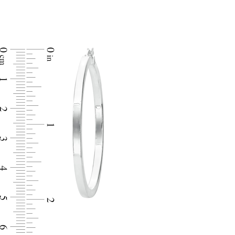 Main Image 3 of 50.0mm Square Tube Hoop Earrings in Hollow Sterling Silver