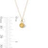 Thumbnail Image 2 of Child’s 4.0mm Yellow Cubic Zirconia Solitaire Beaded Frame Pendant in 14K Gold - 13"