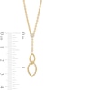Thumbnail Image 3 of 0.085 CT. T.W. Diamond Double Marquise Drop Lariat Necklace in Sterling Silver with 14K Gold Plate